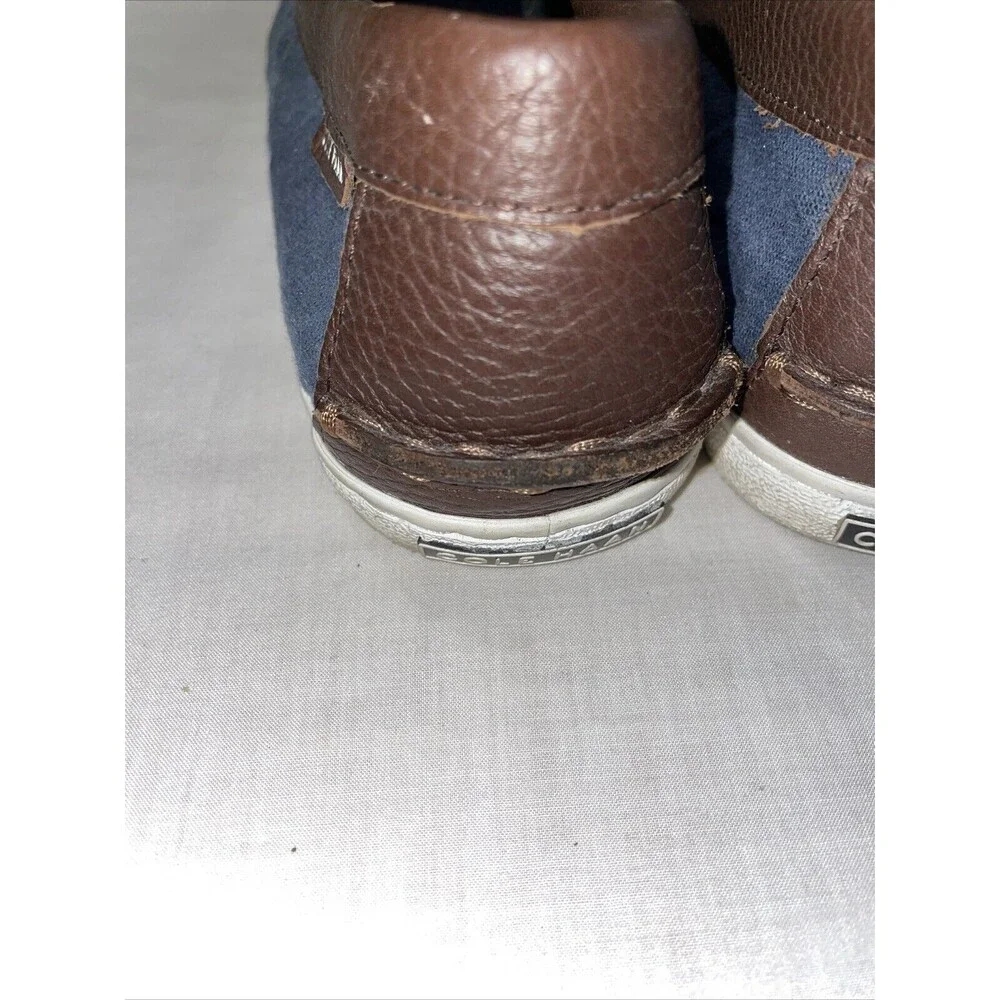 Cole Haan Pinch Men’s Fabric Penny Loafers Size 10 M Blue Brown Boating Walking